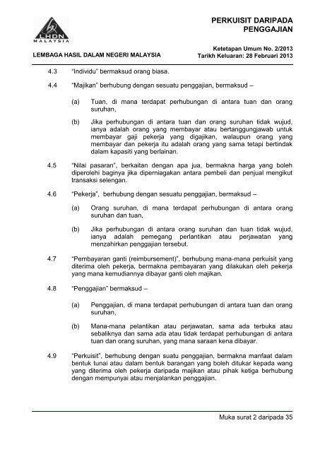 Ketetapan Umum No. 2/2013 - Lembaga Hasil Dalam Negeri