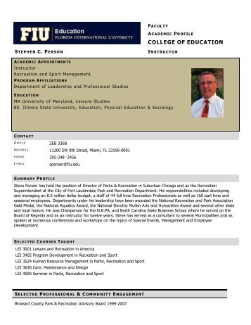 Stephen C. Person - College of Education
