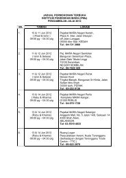 JADUAL PERMOHONAN TERBUKA INSTITUSI ... - MARA