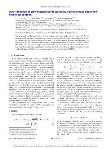 Over-reflection of slow magnetosonic waves by homogeneous shear ...