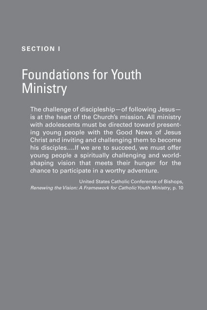 Foundations for Youth Ministry - Pastoral Planning