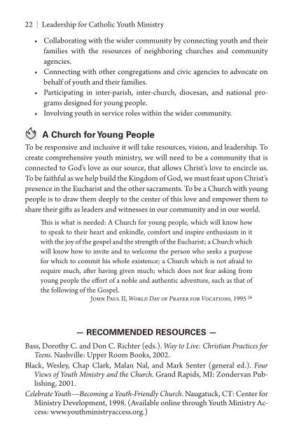 Foundations for Youth Ministry - Pastoral Planning