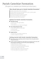 Parish Catechist Formation - Pastoral Planning