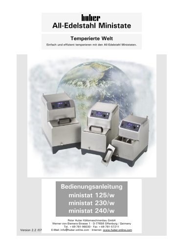 4. Temperierung via Regler - HUBER