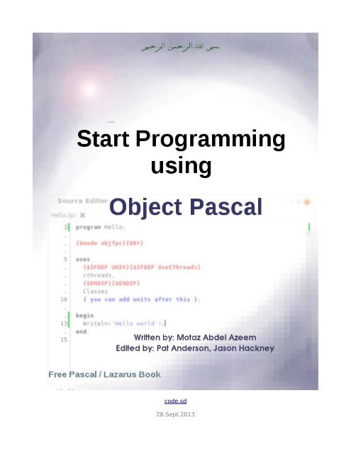 Start programming Object Pascal - Free Pascal Answers