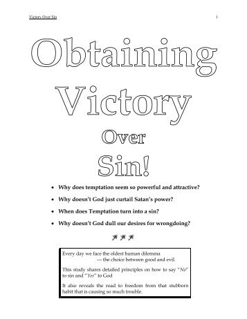 How To Obtain The victory Over Sin - NetBibleStudy.com