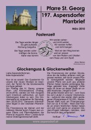 Pfarre St. Georg 197. Aspersdorfer Pfarrbrief - Pfarre Aspersdorf