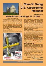 Pfarre St. Georg 213. Aspersdorfer Pfarrbrief - Pfarre Aspersdorf