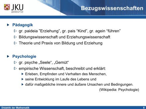 EinfÃ¼hrung in die Didaktik der Mathematik - idmthemen - PBworks