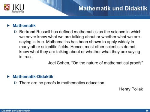 EinfÃ¼hrung in die Didaktik der Mathematik - idmthemen - PBworks