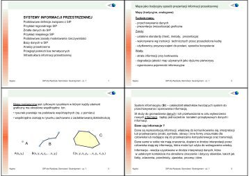 SYSTEMY INFORMACJI PRZESTRZENNEJ