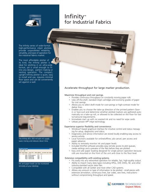 gerber infinity plotter