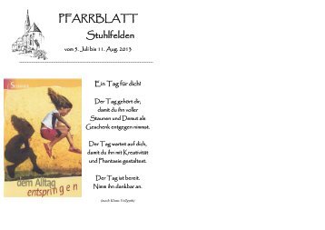 Pfarre Stuhlfelden (PDF) - Pfarrverband Stuhlfelden - Mittersill