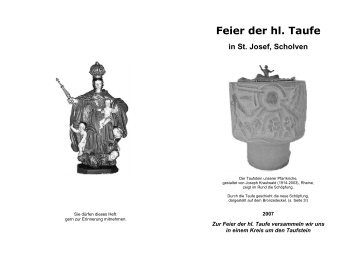 Die Feier der hl. Taufe - Heft - Priesternetzwerk