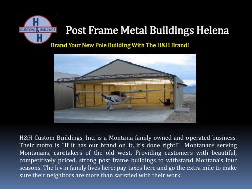Post Frame Metal Buildings Helena