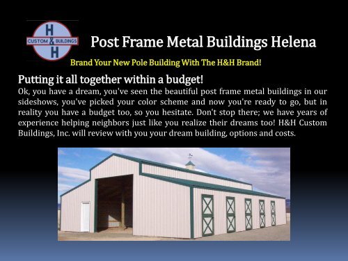 Post Frame Metal Buildings Helena