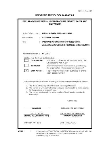 utm fke thesis The thesis is the property of universiti teknologi malaysia 2 the library of universiti teknologi malaysia has the right to make copies for the purpose of. utm fke thesis The thesis is the property of universiti teknologi malaysia 2 the library of universiti teknologi malaysia has the right to make copies for the purpose of.