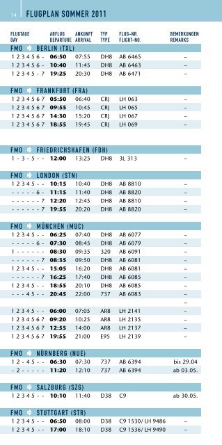 FLUGPLAN - Flughafen Münster/Osnabrück