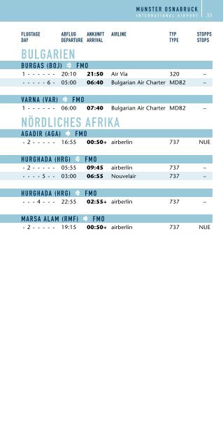 FLUGPLAN - Flughafen Münster/Osnabrück