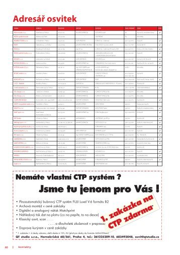 Nemáte vlastní CTP systém ? Jsme tu jenom pro Vás - Font