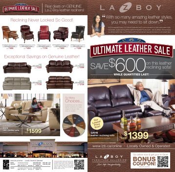 GREYSON 100% leather reclining sofa - La-Z-Boy