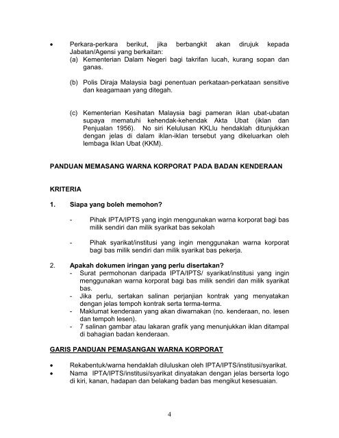 Panduan Memasang Iklan pada badan Kenderaan Bas dan ... - SPAD