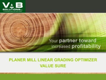 innovative technology solution planer mill linear ... - VAB Solutions