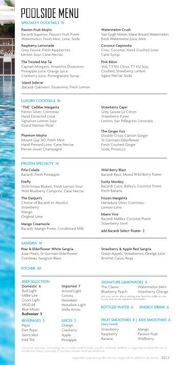 Poolside menu 1-2012_5.5x11 - Fontainebleau Miami Beach