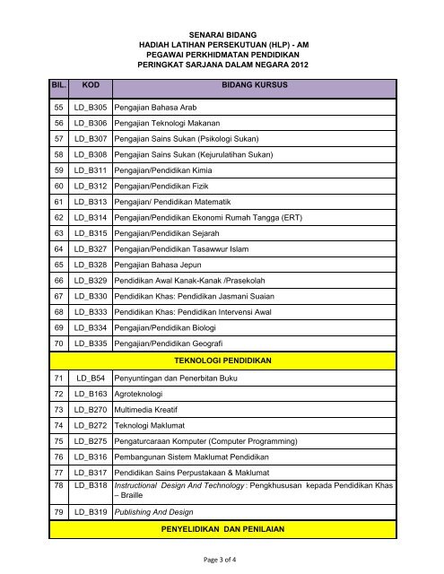 BIL. KOD BIDANG KURSUS 1 LD_B02 Perancangan Pendidikan 2 ...