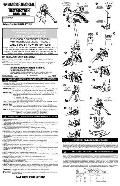INSTRUCTION MANUAL - Black \u0026amp; Decker ServiceNet