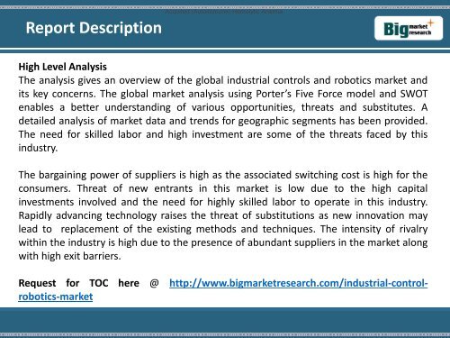 Global Industrial Control and Robotics Market (Applications, Types and Geography) - Size, Share, 2013 - 2020 : BMR