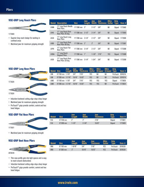 Locking Tools, Pliers & Wrenches Traditional Pliers - Irwin Tools