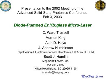 Diode-Pumped Er,Yb:Glass Micro-Laser - Kigre, Inc.