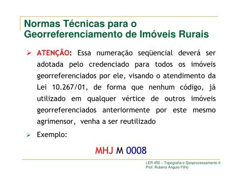 Georreferenciamento de ImÃ³veis Rurais - LEB/ESALQ/USP