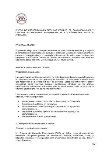 Pliego de prescripciones tÃ©cnicas - CÃ¡mara de Cuentas de AndalucÃ­a