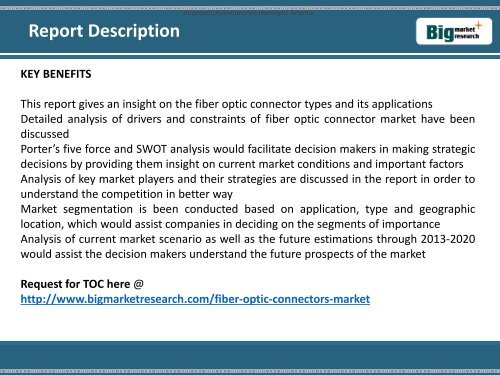 2020 Global Fiber Optic Connectors Market Size (Types, Applications and Geography) : BMR