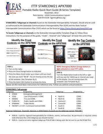 ITTF STARCOM21 APX7000 - Illinois Law Enforcement Alarm System