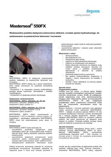 Masterseal 550 FX - novatech