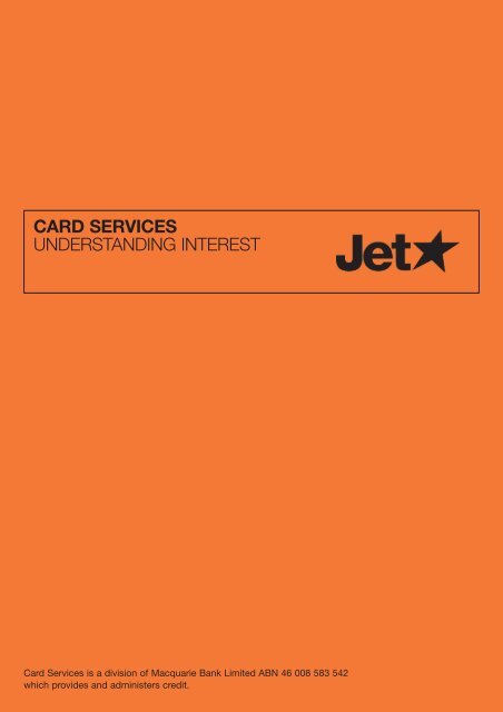 CARD SERVICES UNDERSTANDING INTEREST