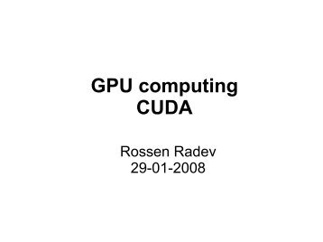GPU computing CUDA - Monte Carlo Group