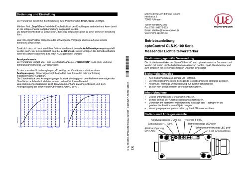 optoCONTROL CLS-K-100 - Micro-Epsilon