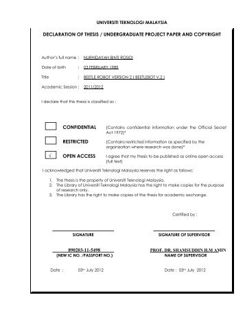Phd thesis confidential
