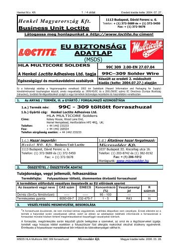 MSDS - Microsolder Kft.