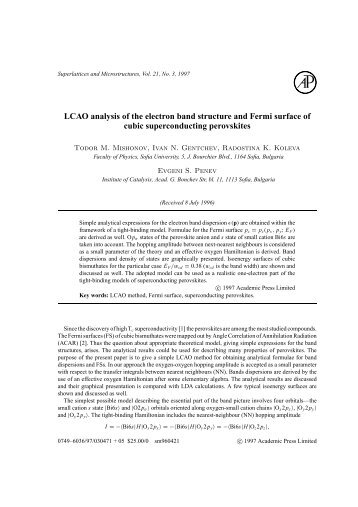 LCAO analysis of the electron band structure and Fermi surface of ...