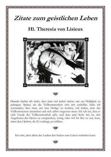 Hl. Theresia von Lisieux - Gedanken Ã¼ber das ... - Priesternetzwerk