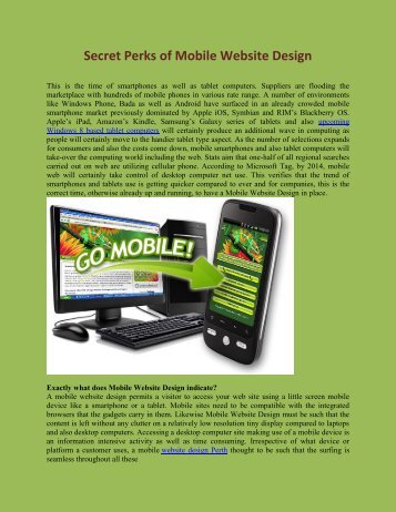 Secret Perks of Mobile Website Design