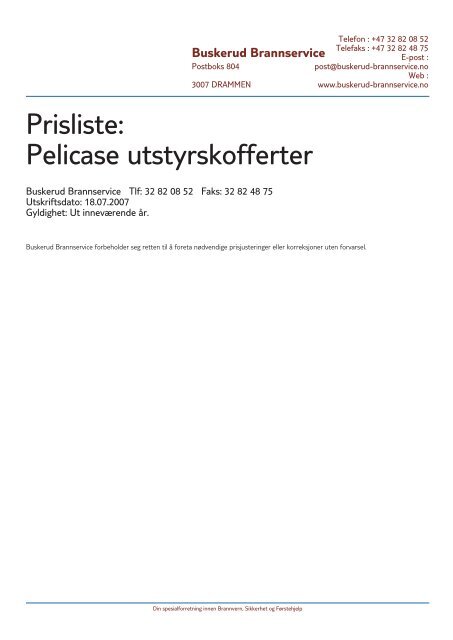 Pelicase utstyrskofferter - Buskerud Brannservice