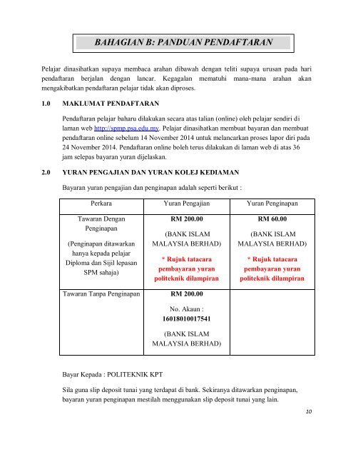 panduan pendaftaran pelajar baharu sesi jun 2013 - SPMP - PSA