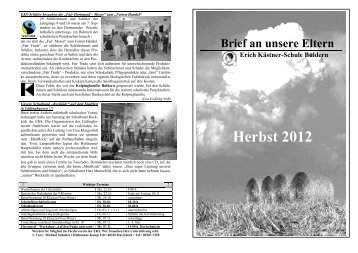 Elternbrief Herbst 2012 - Erich KÃ¤stner Schule DÃ¼lmen-Buldern