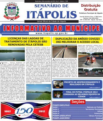 INFORMATIVO AO MUNÃCIPE - Prefeitura Municipal de ItÃ¡polis